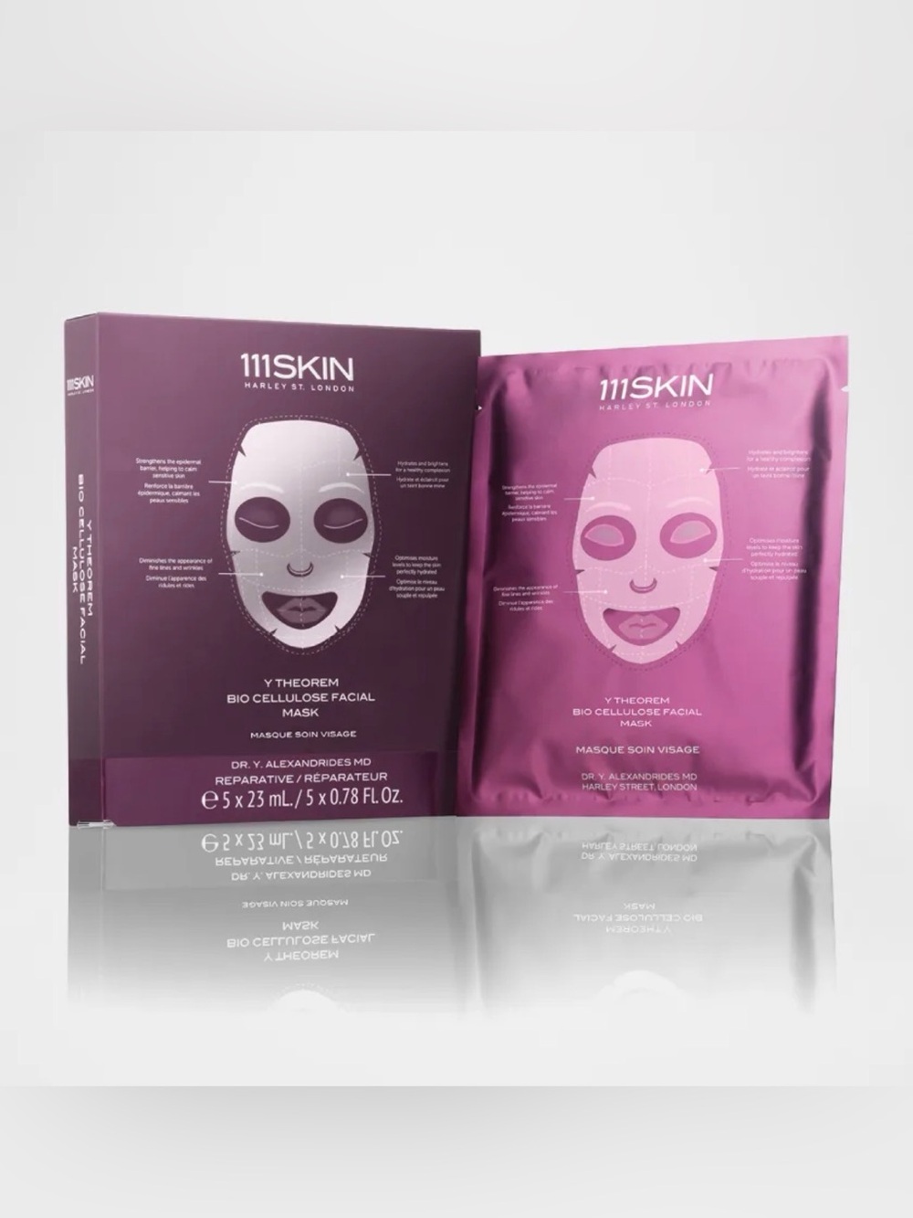 111 Skin Theorem Bio Cellulose Facial Mask Box, 5 Count